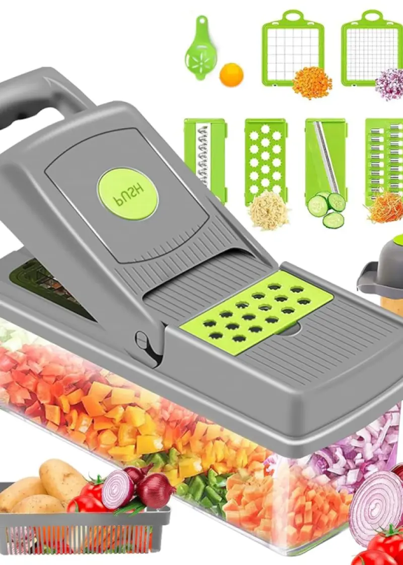 মাল্টি-ফাংশনাল ভেজিটেবল চপার ও স্লাইসার (14-in-1)